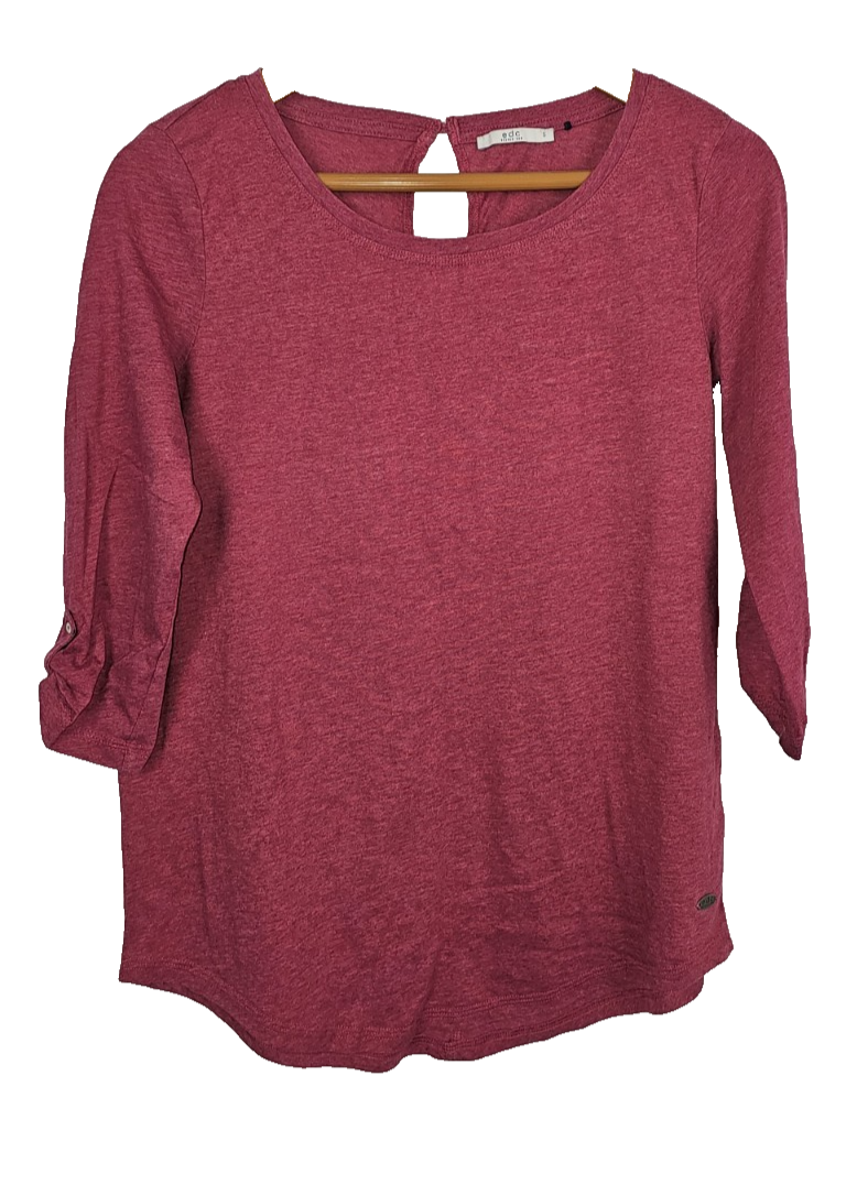 EK7601 Damen Sweatshirt von edc, Weinrot, Gr. S0