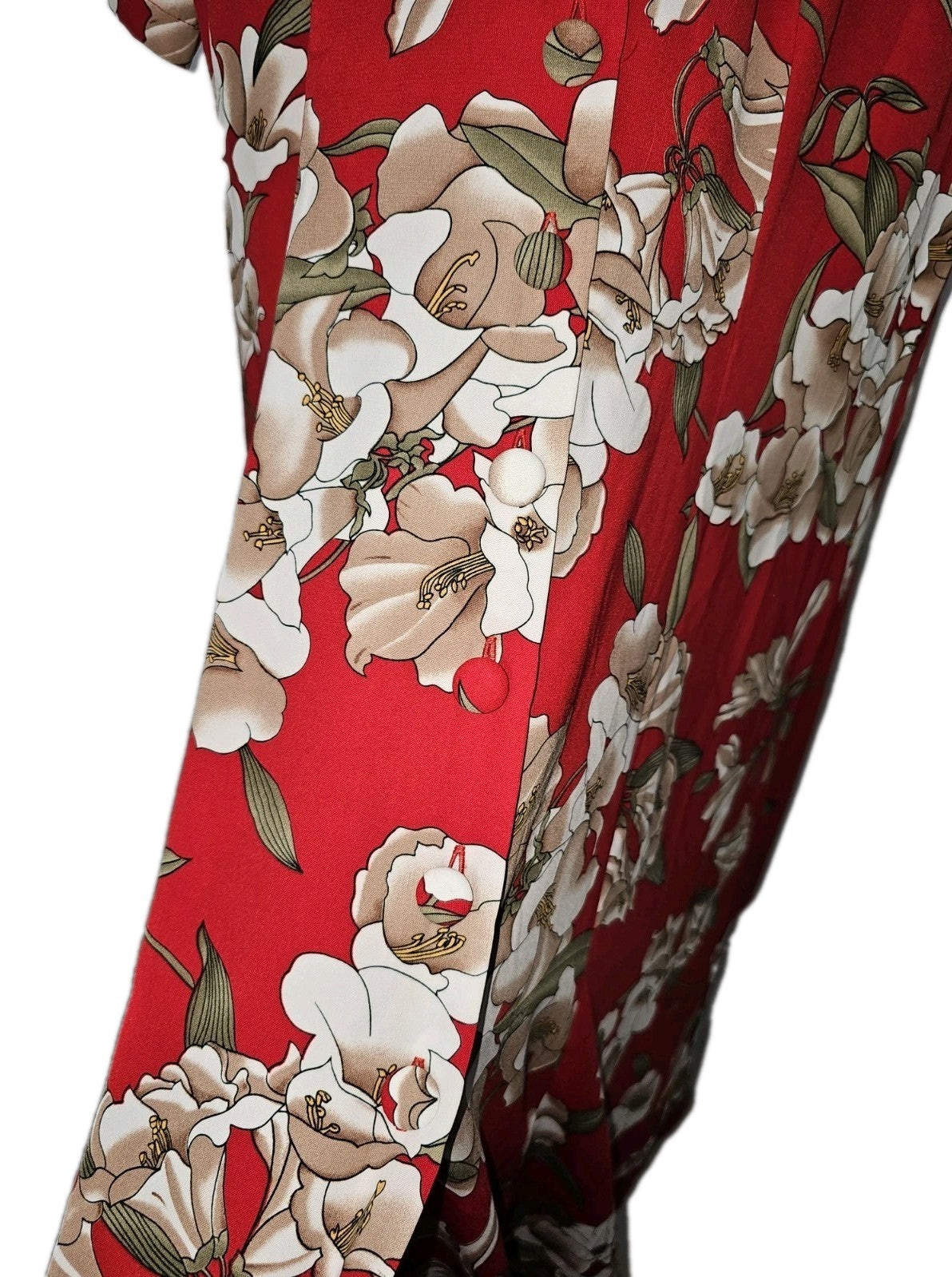 EK8076 Damen Kleid von D&D, rot mit Blumenmuster, Gr.XL8