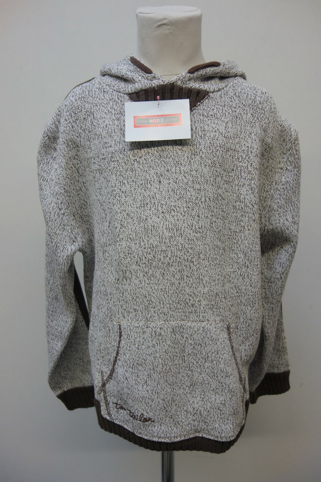 EK1025 Damen Pullover von Tom Tailor, weiß-braun, Gr. S0