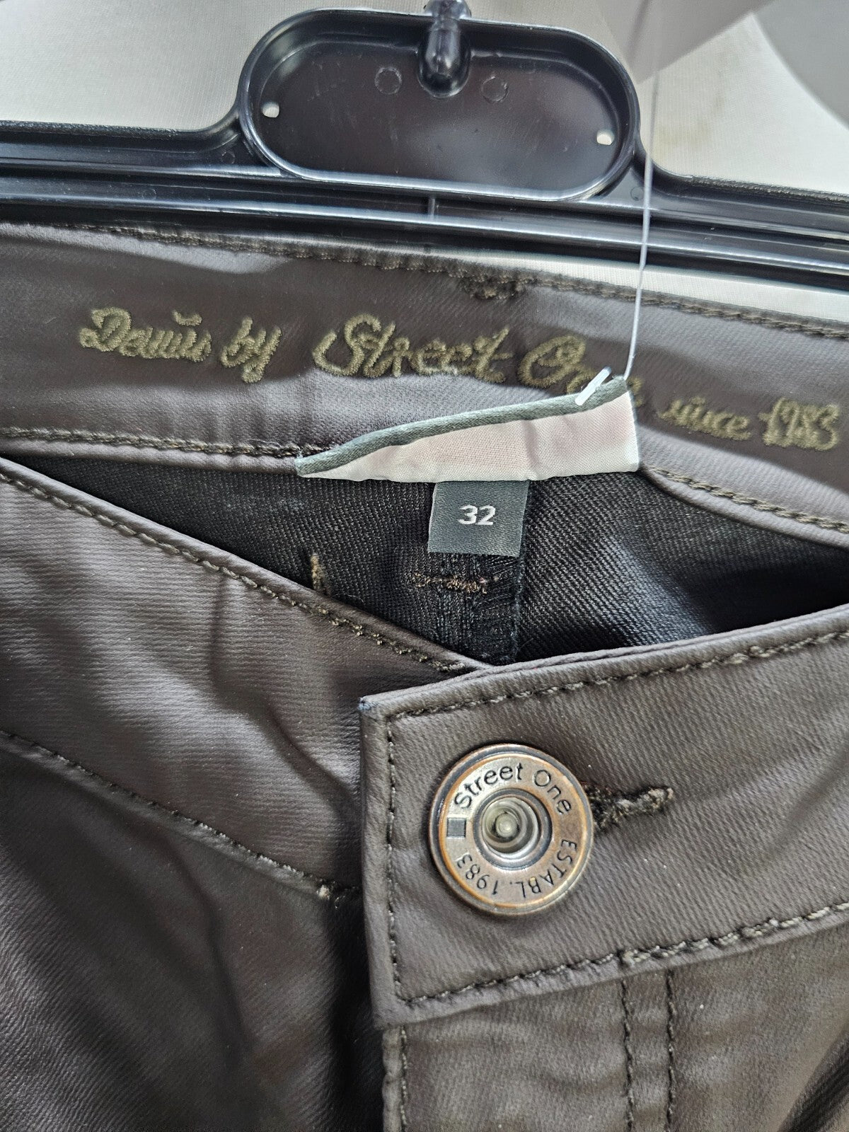 EK6163 Damen Kunstlederhose von Street One, braun, Gr. W325