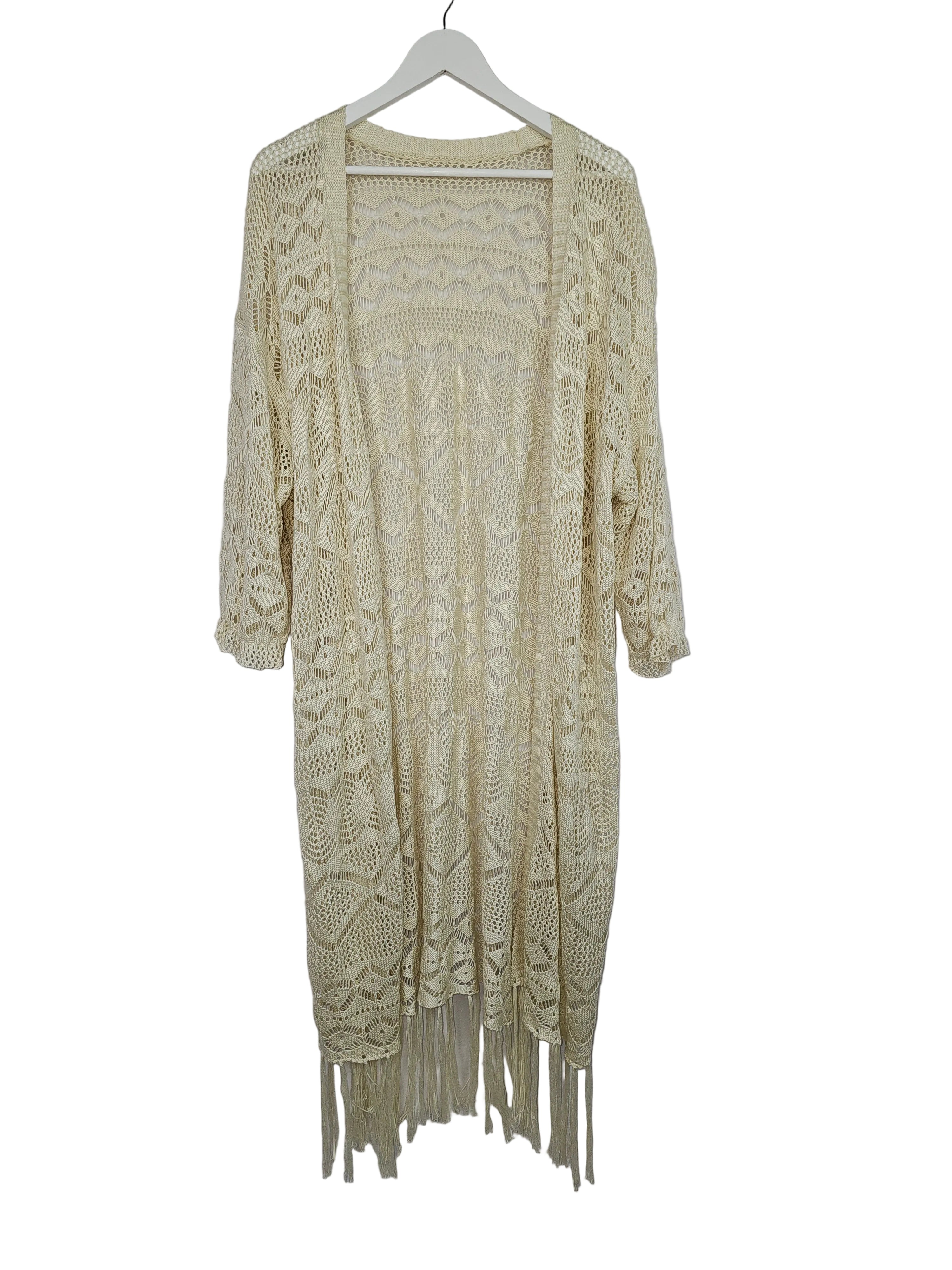 EK13287 Damen Strickjacke von Gina Benotti, Beige, Gr. 2XL