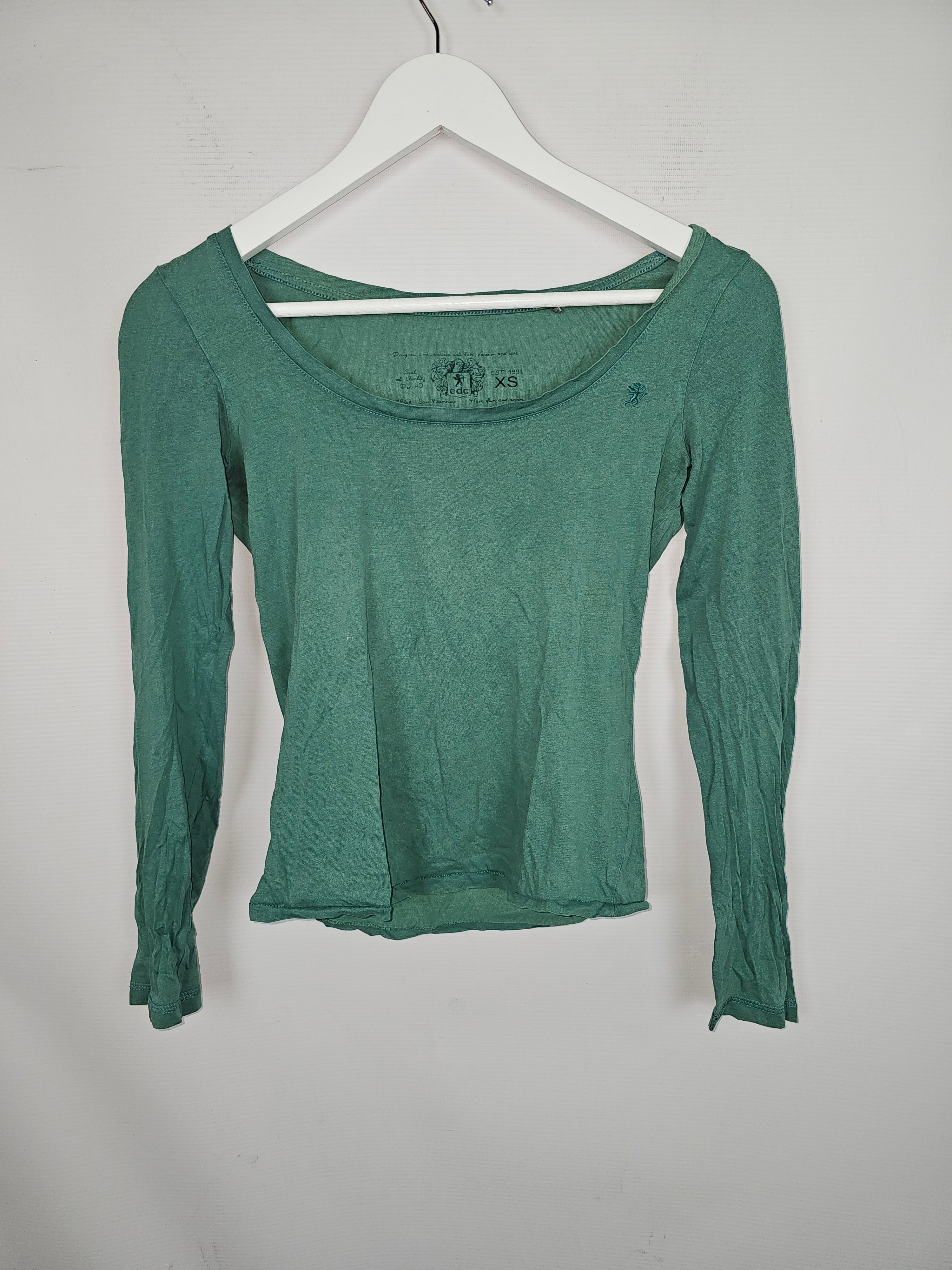 EK13272 Damen Langarmshirt von EDC, grün, Gr.XS