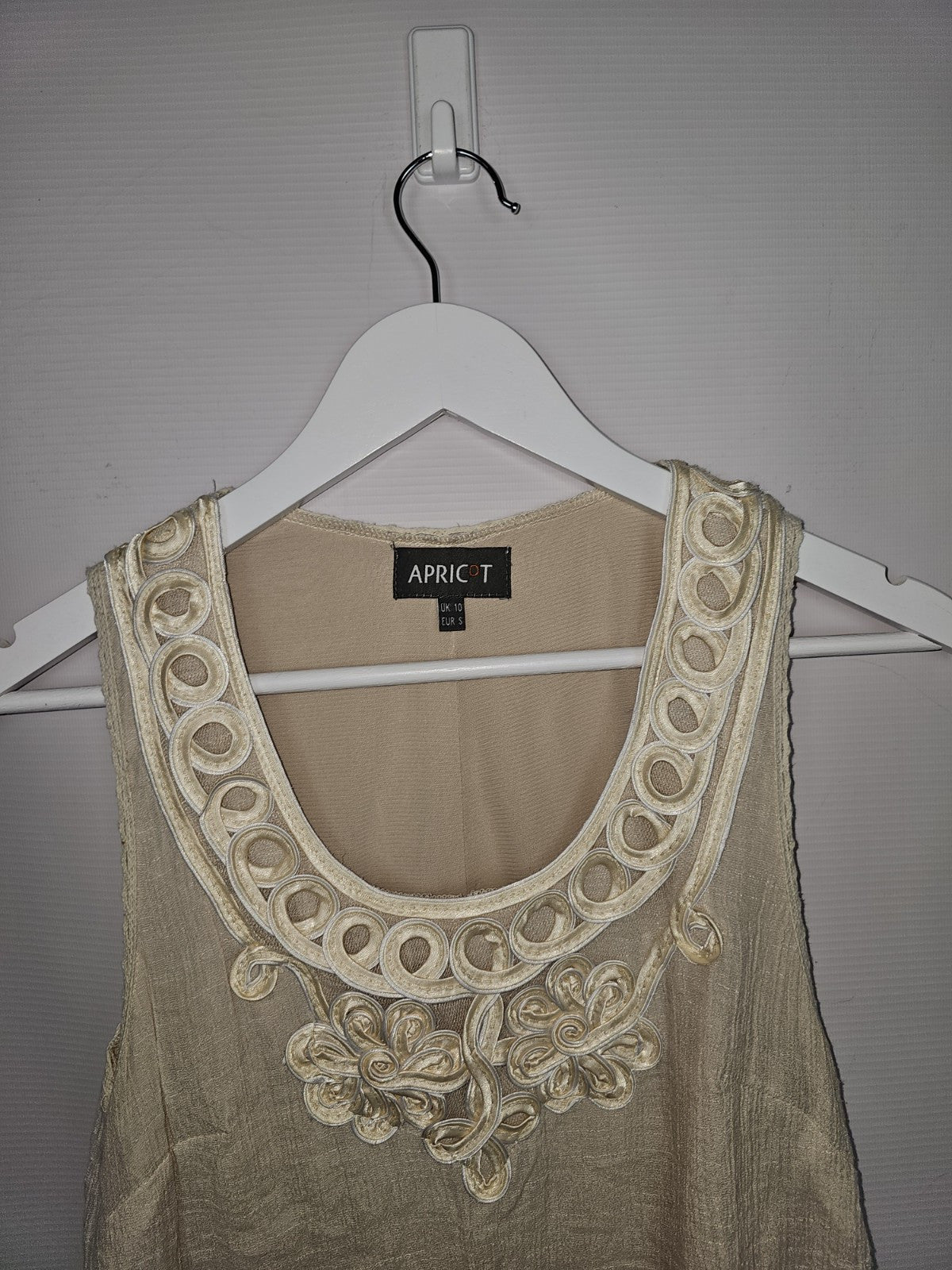 EK7187 Damen Kleid von Apricot, Beige, Gr.S1