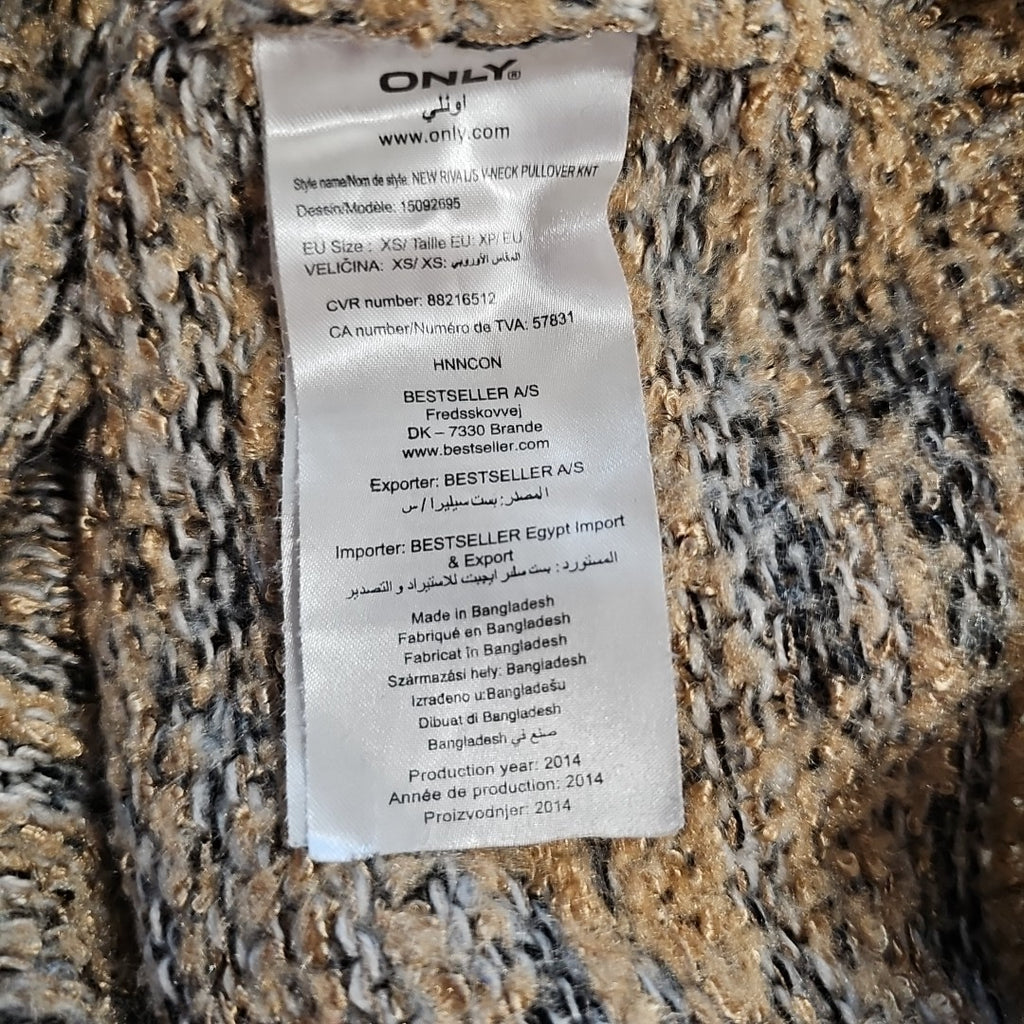 EK7580 Damen Pullover von Only, gold-schwarz-weiß, Gr.XS4