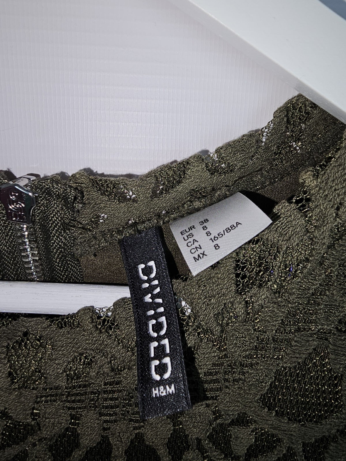 EK7083 Damen Kleid von H&M, Olivengrün,Gr.382