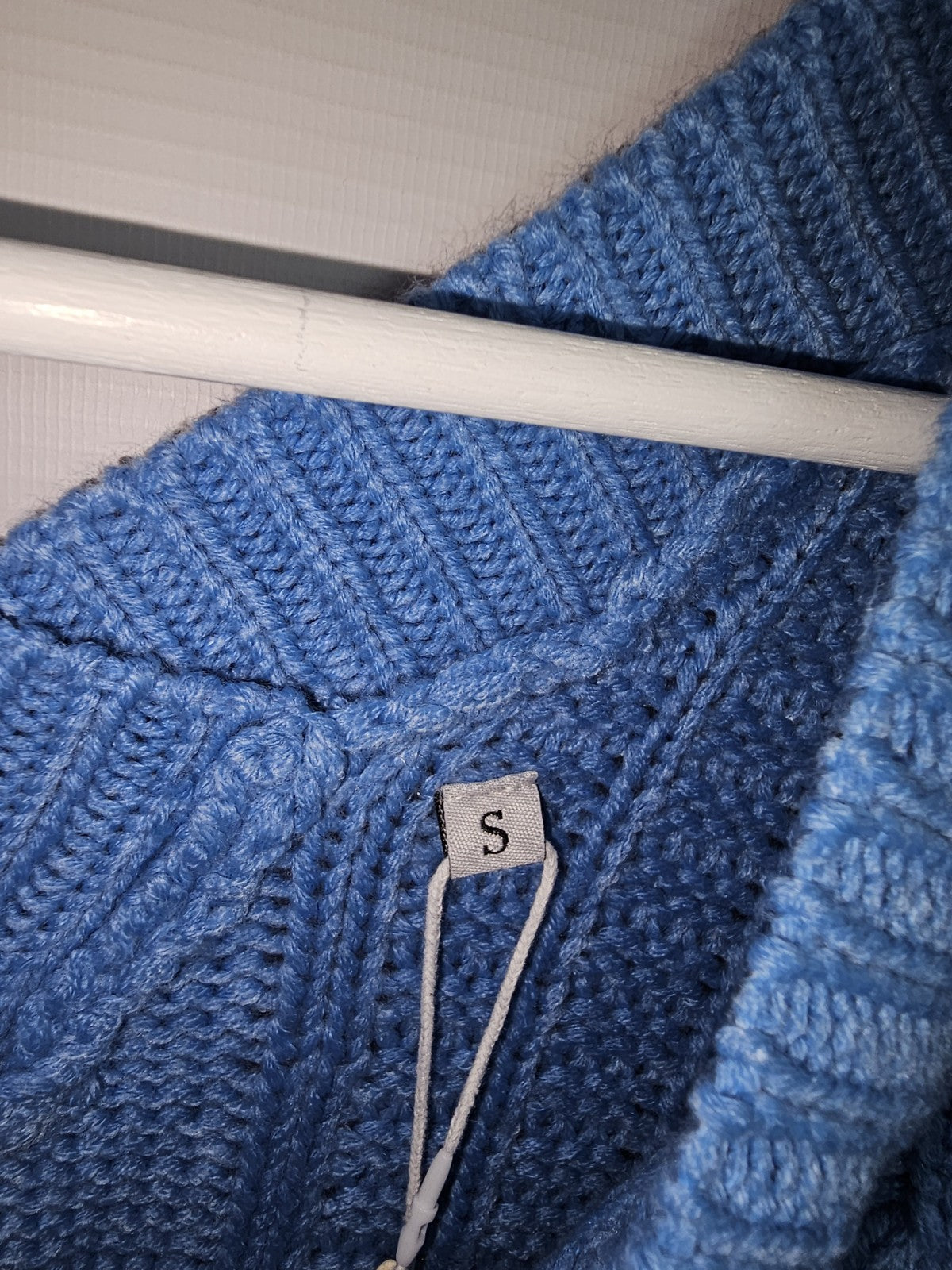 EK7527 Damen Strickpullover von Nilinoph, Blau, Gr.S2