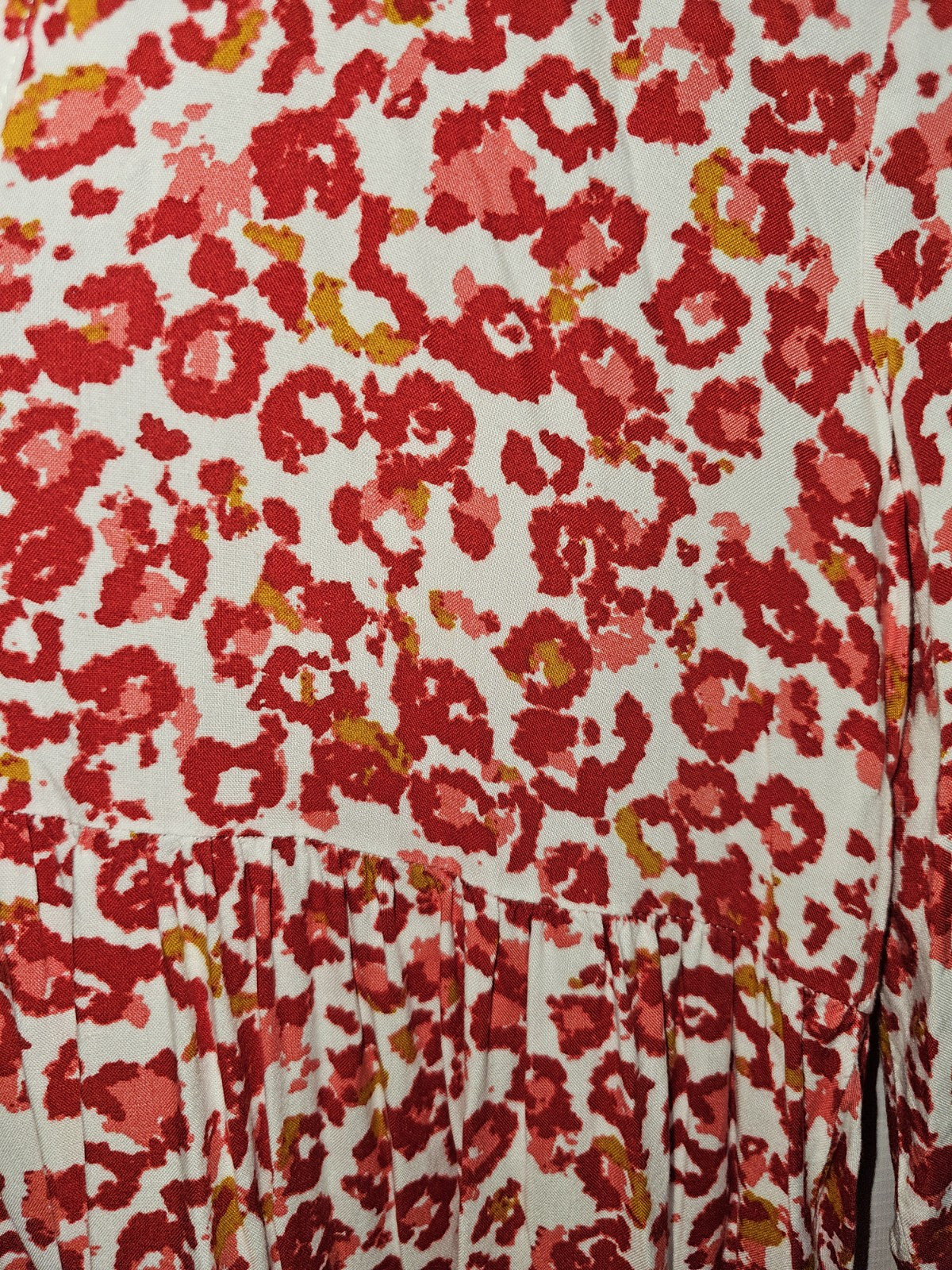 EK7320 Damen Kleid von Jacqueline de Yong, rot-weiß, Leomuster, Gr.361