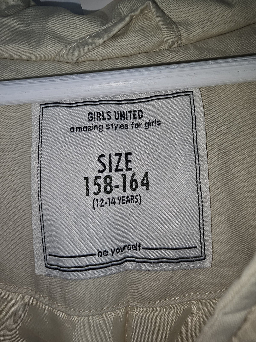 EK7060 Mädchen Jacke von Girls United, beige, Gr.158-164 4