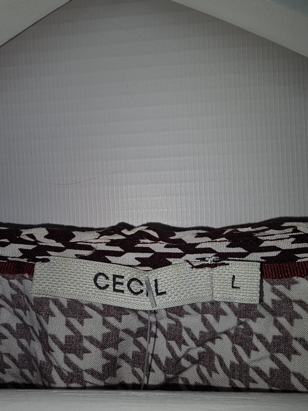 EK7378 Damen Bluse von Cecil, Weinrot/Weiß, Gr.L1