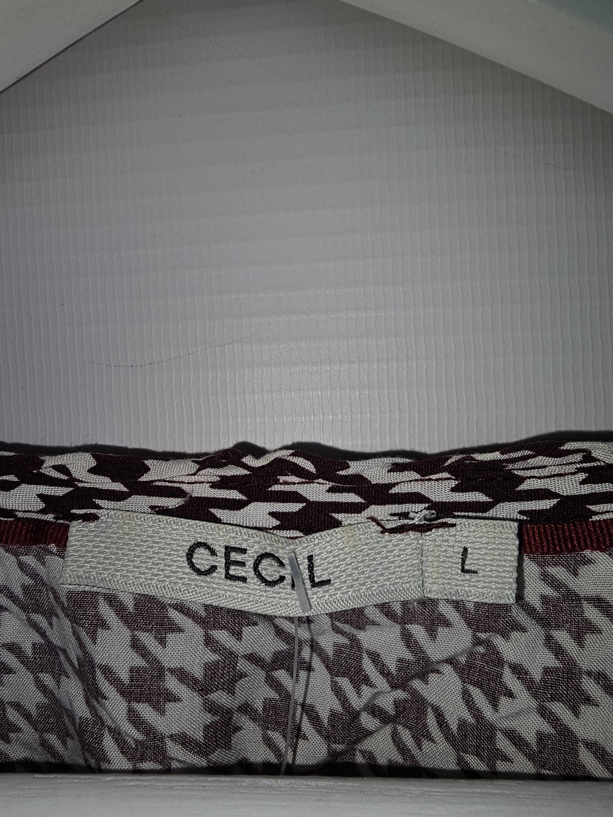 EK7378 Damen Bluse von Cecil, Weinrot/Weiß, Gr.L1