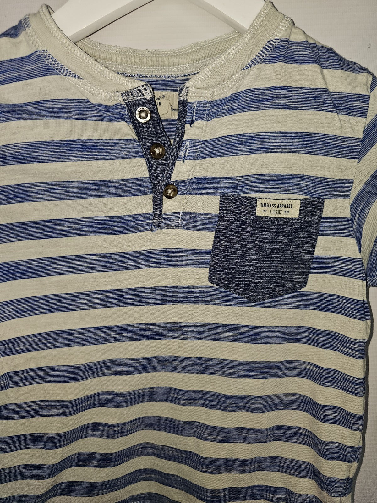EK7360 Jungen Sweatshirt von H&M, Blau/Weiß, Gr.110/1161