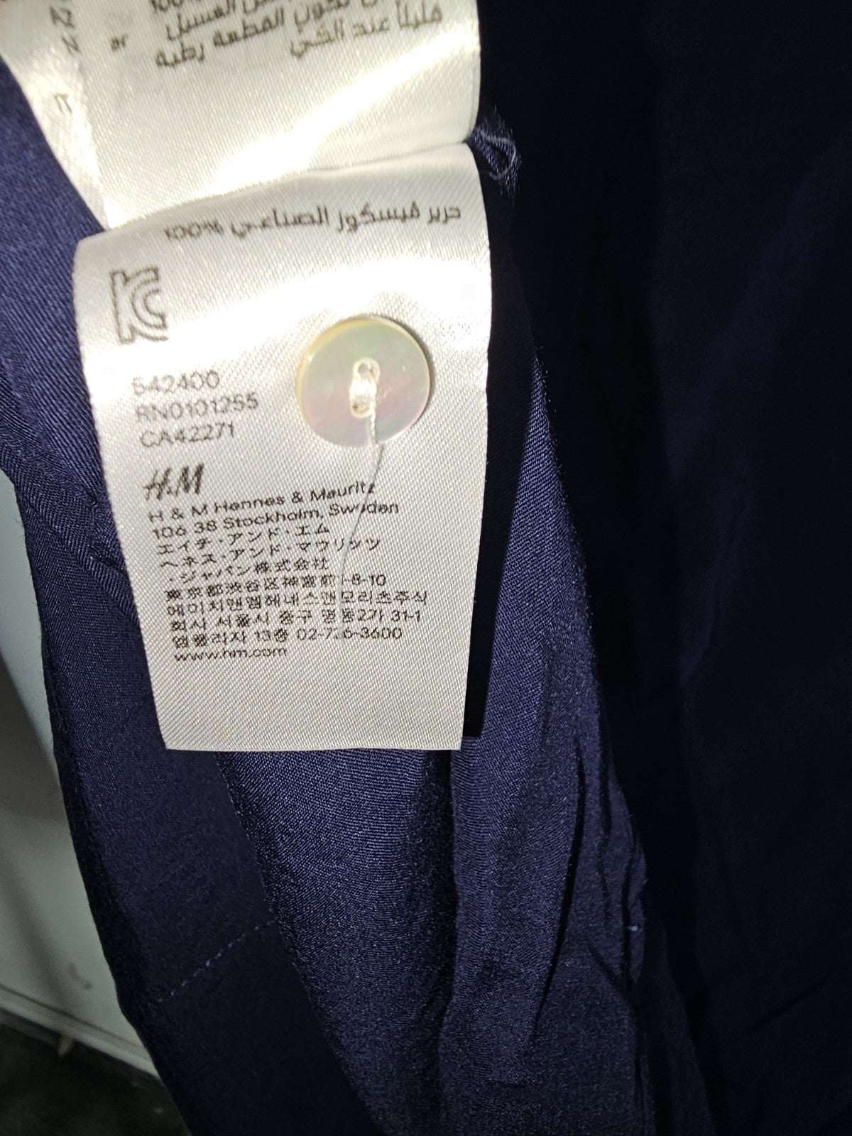 EK7399 Damen Bluse von H&M, Dunkelblau, Gr.486