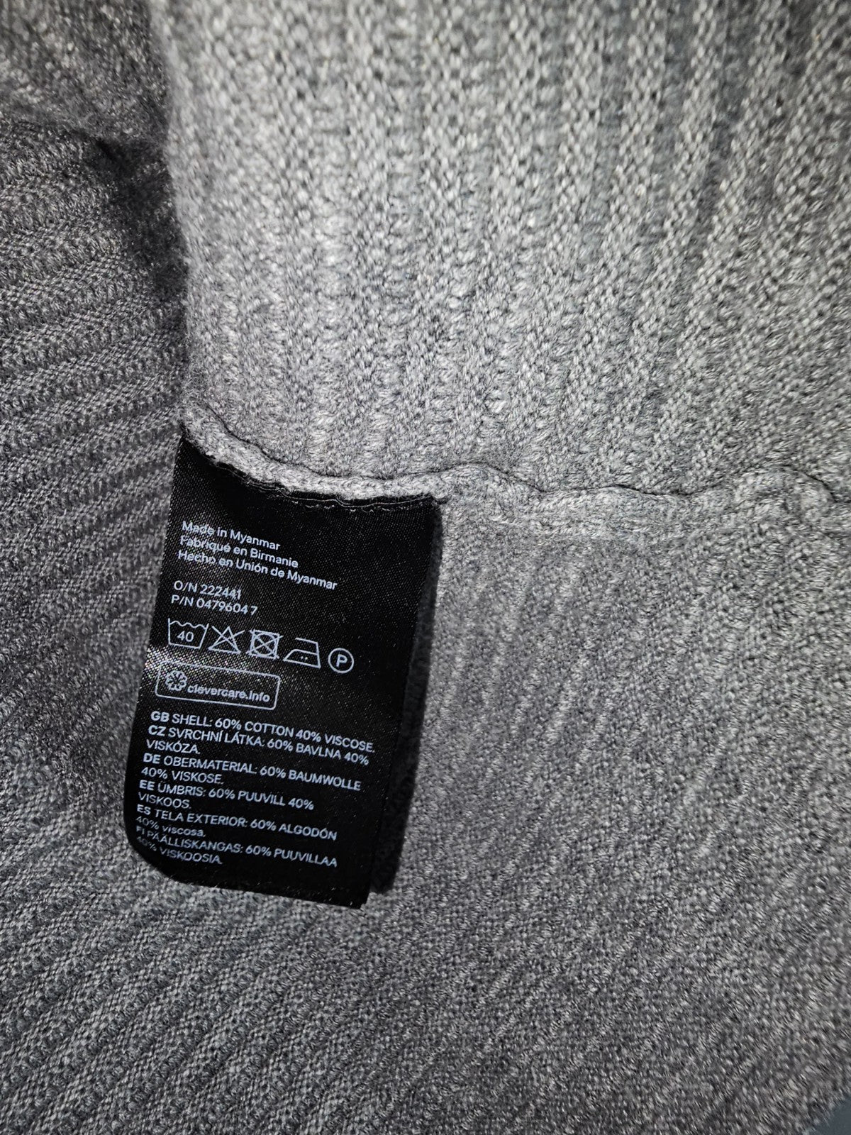 EK7539 Damen Sweatshirt von H&M, Grau, Gr.xs4
